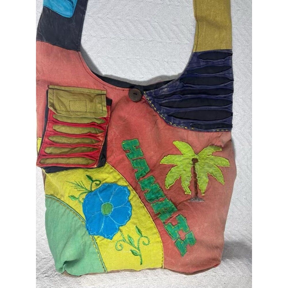 Rising International Hawaii Patchwork Boho Hippie Sling Shoulder Crescent Bag